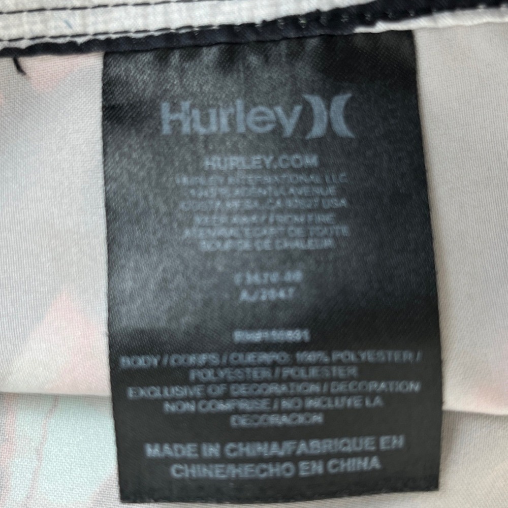 Hurley Mens Board Shorts Size 34 Black Teal Red Surf Swim Trunks - Picture 9 of 9